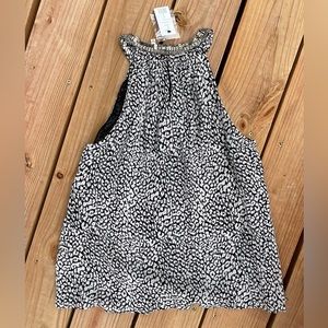 Joie Katella Embellished Leopard Print Silk Blouse SZ S